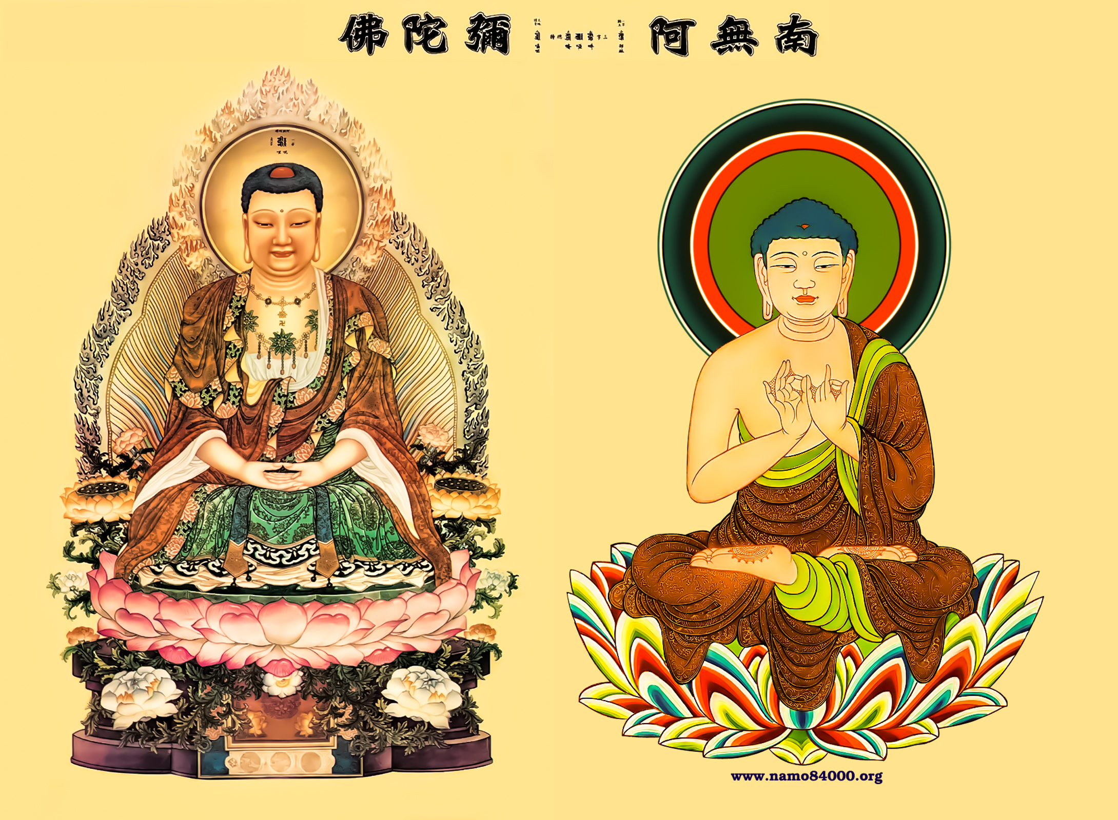 Tôn ảnh Phật A Di Đà ngồi kiết già | Images of Amitabha Buddha seating in Meditation